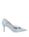 Divine Follie Woman Pumps Sky Blue Size 8 Textile Fibers In Blue