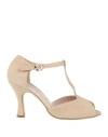 Divine Follie Woman Sandals Beige Size 8 Leather In Beige