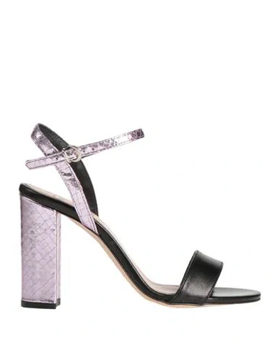 Divine Follie Woman Sandals Black Size 5 Soft Leather