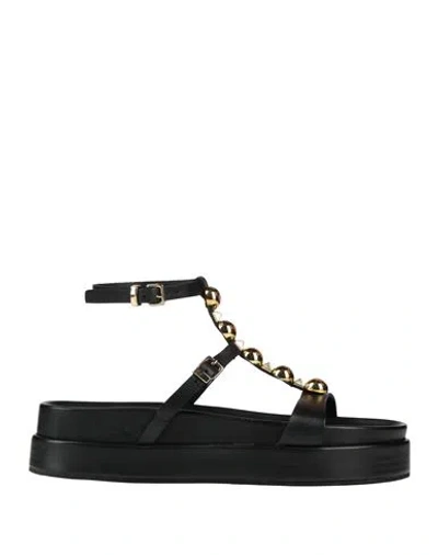 Divine Follie Woman Sandals Black Size 8 Calfskin