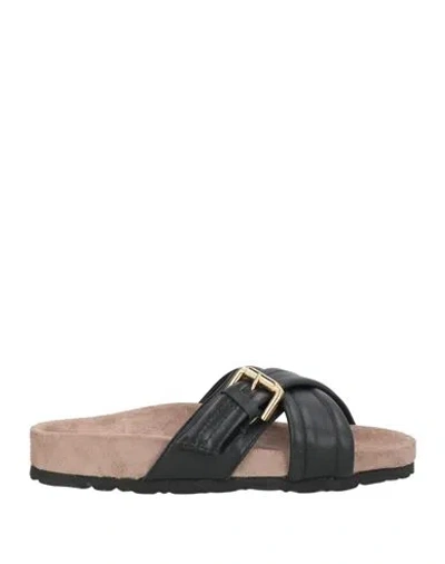 Divine Follie Woman Sandals Black Size 8 Leather