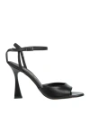 Divine Follie Woman Sandals Black Size 8 Leather In Black