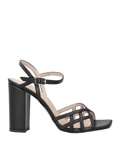 Divine Follie Woman Sandals Black Size 8 Leather