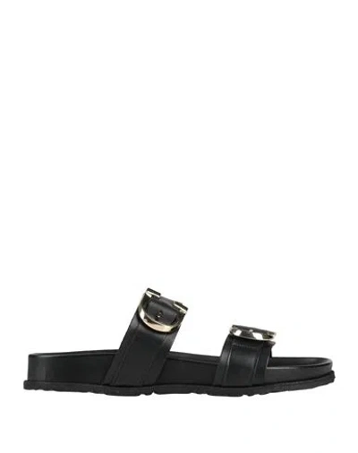 Divine Follie Woman Sandals Black Size 8 Leather