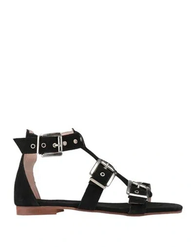 Divine Follie Woman Sandals Black Size 8 Leather