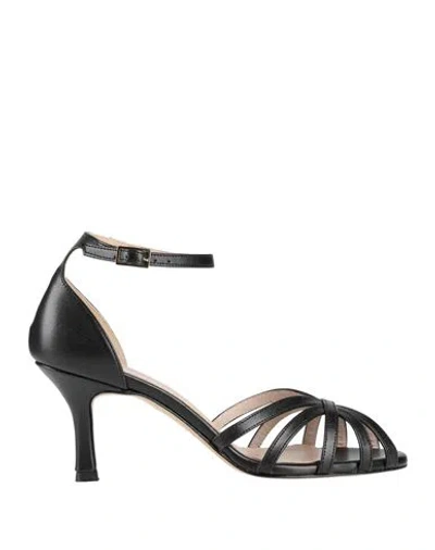 Divine Follie Woman Sandals Black Size 8 Leather