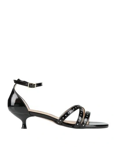 Divine Follie Woman Sandals Black Size 8 Synthetisches Material