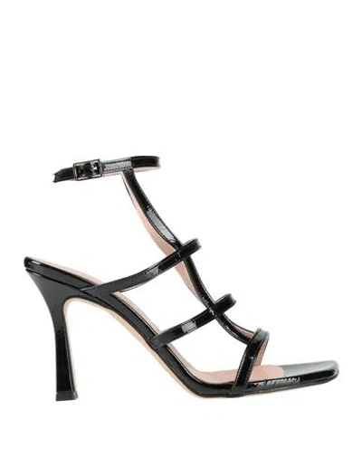 Divine Follie Woman Sandals Black Size 8 Synthetisches Material
