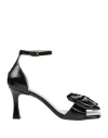 Divine Follie Woman Sandals Black Size 8 Textile Fibers In Black