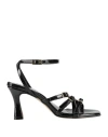 Divine Follie Woman Sandals Black Size 8 Textile Fibers