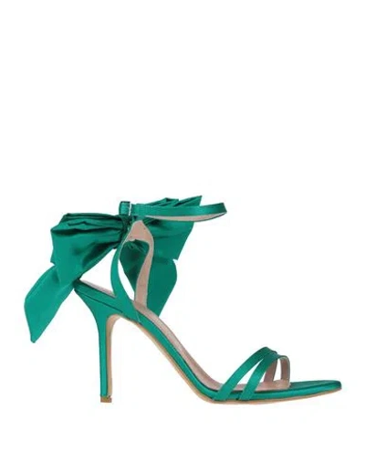 Divine Follie Woman Sandals Emerald Green Size 8 Synthetisches Material