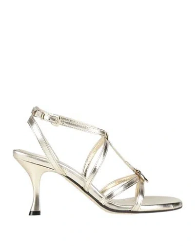 Divine Follie Woman Sandals Gold Size 8 Leather