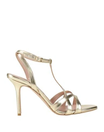 Divine Follie Woman Sandals Gold Size 8 Synthetisches Material