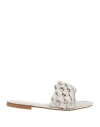 Divine Follie Woman Sandals Light Grey Size 8 Textile Fibers