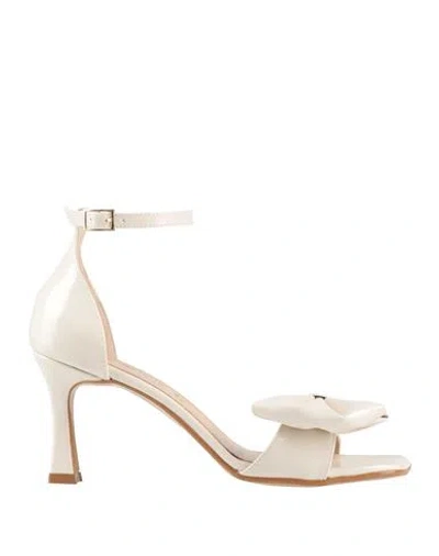 Divine Follie Woman Sandals Off White Size 8 Textile Fibers