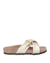 Divine Follie Woman Sandals Platinum Size 8 Leather In Grey