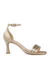 Divine Follie Woman Sandals Platinum Size 8 Textile Fibers In Grey
