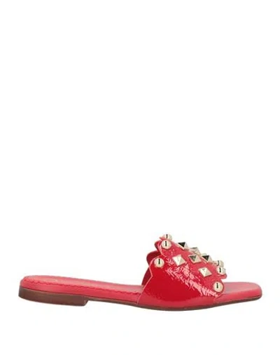 Divine Follie Woman Sandals Red Size 8 Leather