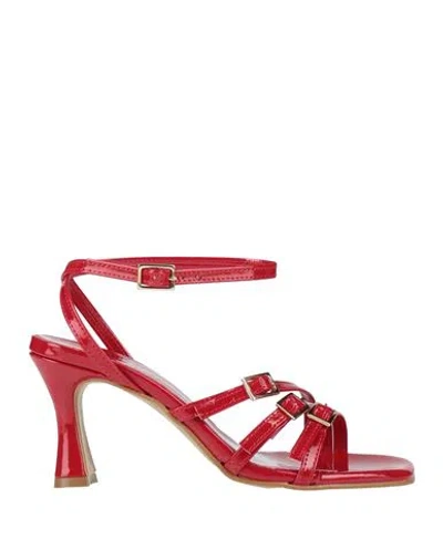 Divine Follie Woman Sandals Red Size 8 Textile Fibers