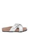 Divine Follie Woman Sandals Silver Size 8 Leather In Silver
