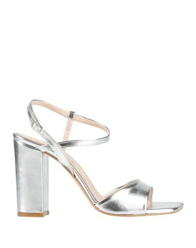 Divine Follie Woman Sandals Silver Size 8 Synthetisches Material