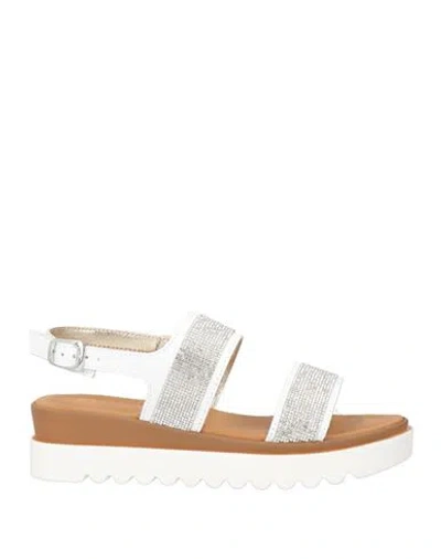 Divine Follie Woman Sandals White Size 11 Leather