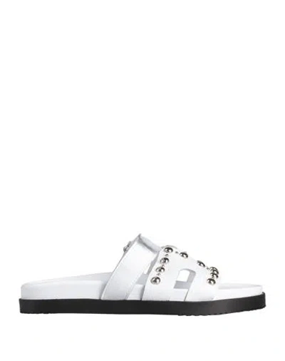 Divine Follie Woman Sandals White Size 8 Leather
