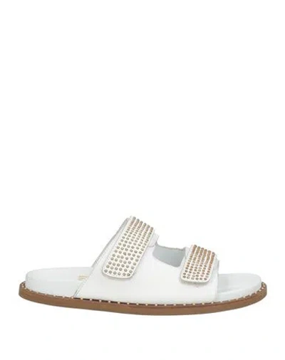 Divine Follie Woman Sandals White Size 8 Leather