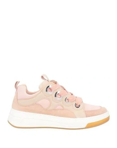 Divine Follie Woman Sneakers Antique Rose Size 5 Leather, Textile Fibers In Pink