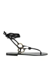 Divine Follie Woman Thong Sandal Black Size 8 Textile Fibers In Black