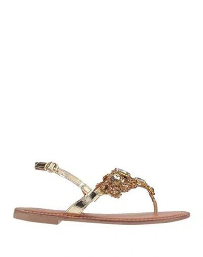 Divine Follie Woman Thong Sandal Platinum Size 8 Leather In Grey