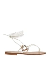 Divine Follie Woman Thong Sandal White Size 8 Textile Fibers