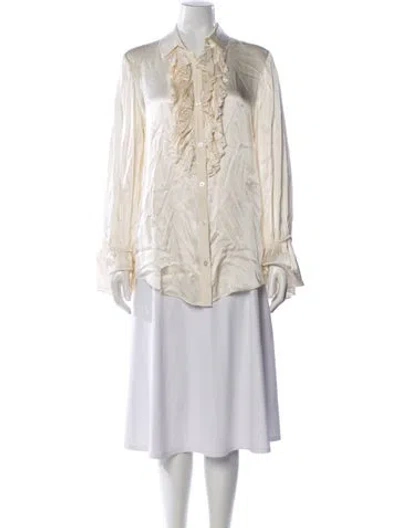 Pre-owned Divine Héritage Long Sleeve Blouse In Neutral
