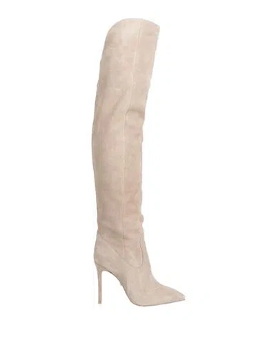 Divino Woman Boot Beige Size 8 Leather In Beige