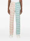 (d)ivision Check-pattern Contrasting-panel Trousers In Multi