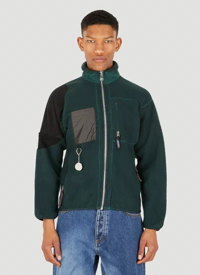 (d)ivision Fleece-weave Panelled Jacket In Green
