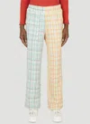 (d)ivision Check-pattern Contrasting-panel Trousers In Beige
