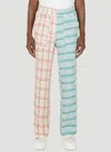 (d)ivision Check-pattern Contrasting-panel Trousers In Black