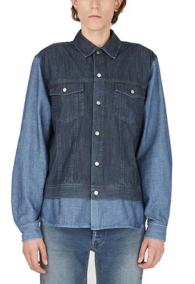 (d)ivision (di)vision X Won Hundred Hybrid Denim Shirt In Blue