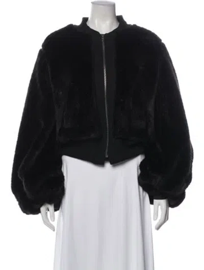 Pre-owned Divka Faux Fur Faux Fur Jacket In Black