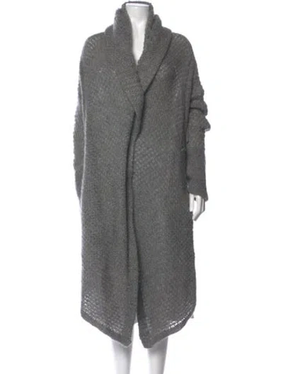 Pre-owned Divka Mohair Cowl Neck Sweater In Gray