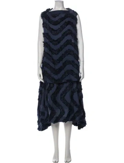 Pre-owned Divka Striped Skirt Set W/ Tags In Blue
