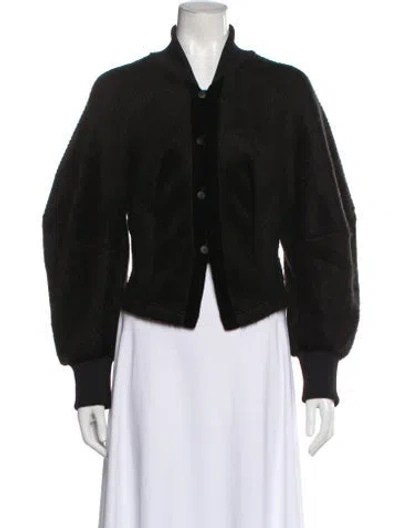 Pre-owned Divka Wool Bomber Jacket W/ Tags In Black