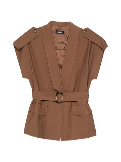 Dixie Belted Epaulette Jacket In Brown