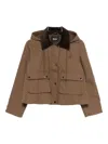 Dixie Corduroy-collar Jacket In Brown