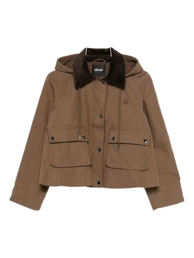 Dixie Corduroy-collar Jacket In Brown