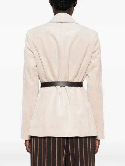 Dixie Corduroy Notched-lapels Jacket In Neutral