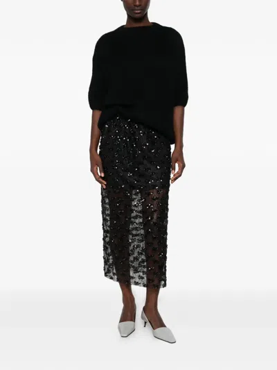Dixie Crew-neck Short-sleeve Sweater In Black