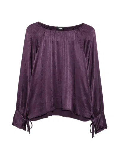 Dixie Crinkled-finish Tie-cuff Top In Purple
