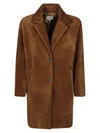 Dixie Double-breasted Oversized Coat With Wide Lapels In Red
